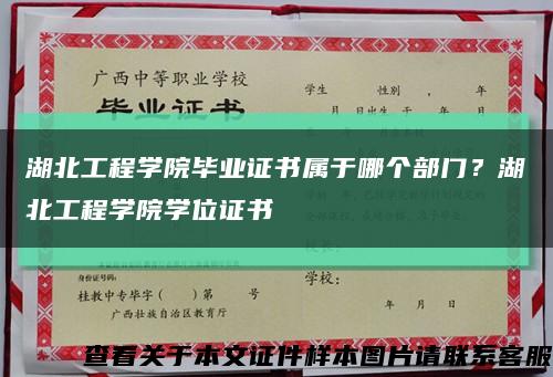 湖北工程学院毕业证书属于哪个部门？湖北工程学院学位证书缩略图
