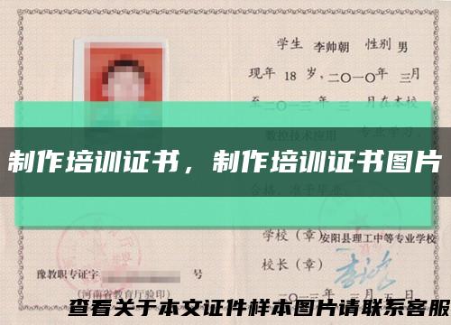 制作培训证书，制作培训证书图片缩略图