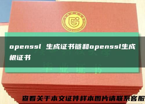openssl 生成证书链和openssl生成根证书缩略图