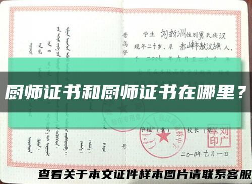 厨师证书和厨师证书在哪里？缩略图