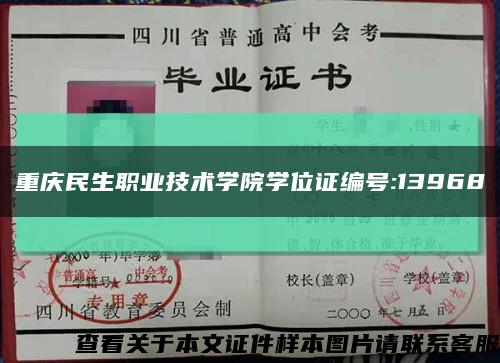 重庆民生职业技术学院学位证编号:13968缩略图