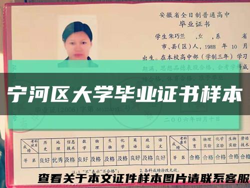 宁河区大学毕业证书样本缩略图