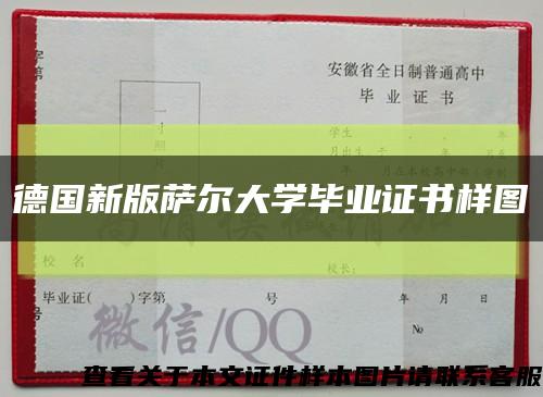 德国新版萨尔大学毕业证书样图缩略图