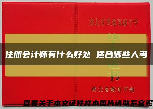 注册会计师有什么好处 适合哪些人考缩略图