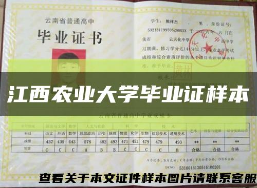 江西农业大学毕业证样本缩略图