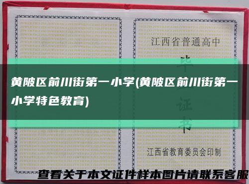 黄陂区前川街第一小学(黄陂区前川街第一小学特色教育)缩略图