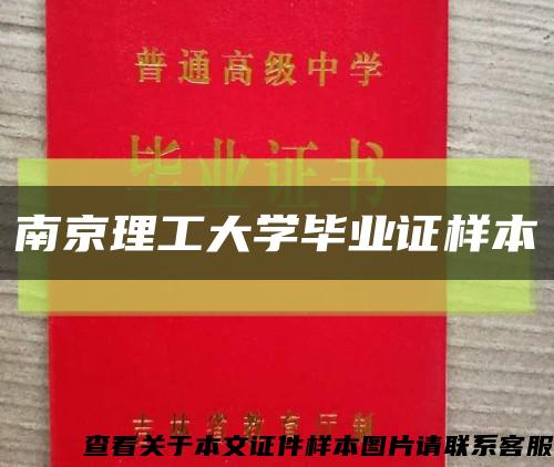 南京理工大学毕业证样本缩略图