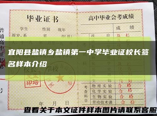 宜阳县盐镇乡盐镇第一中学毕业证校长签名样本介绍缩略图
