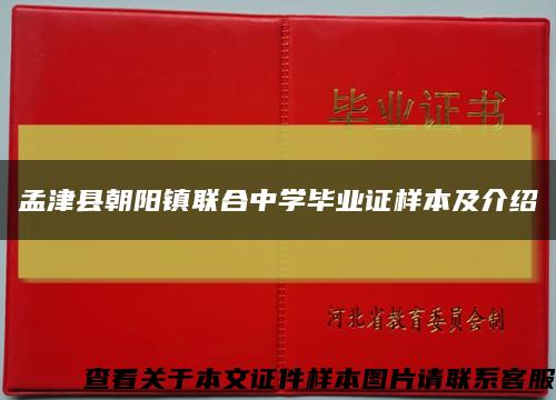 孟津县朝阳镇联合中学毕业证样本及介绍缩略图