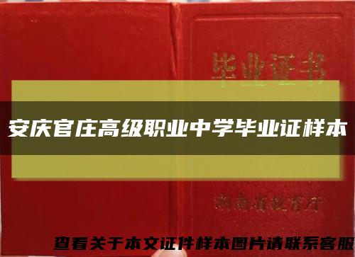 安庆官庄高级职业中学毕业证样本缩略图
