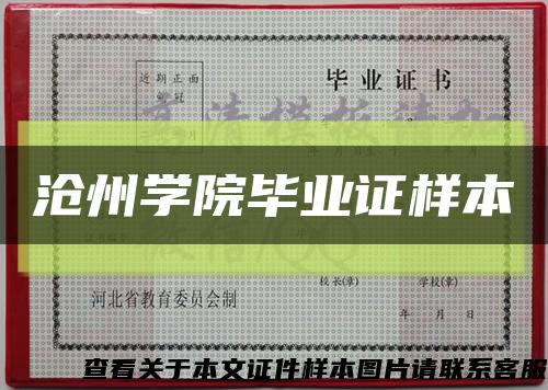 沧州学院毕业证样本缩略图