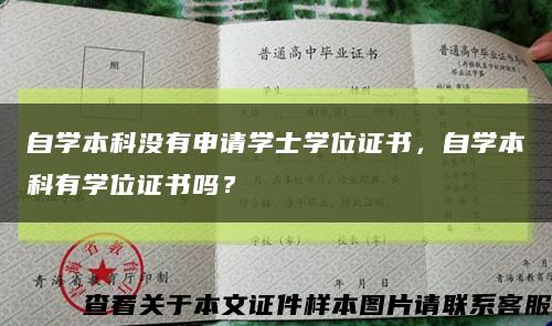 自学本科没有申请学士学位证书，自学本科有学位证书吗？缩略图