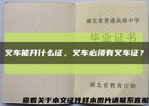 叉车能开什么证，叉车必须有叉车证？缩略图