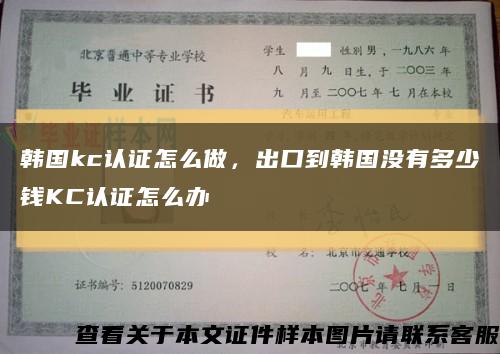 韩国kc认证怎么做，出口到韩国没有多少钱KC认证怎么办缩略图