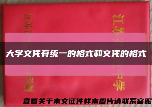大学文凭有统一的格式和文凭的格式缩略图