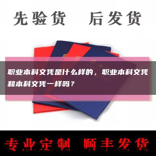 职业本科文凭是什么样的，职业本科文凭和本科文凭一样吗？缩略图