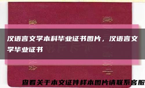 汉语言文学本科毕业证书图片，汉语言文学毕业证书缩略图