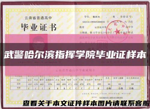 武警哈尔滨指挥学院毕业证样本缩略图