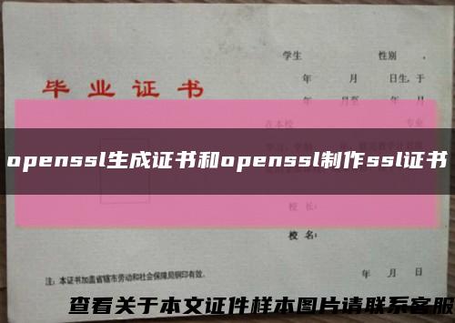 openssl生成证书和openssl制作ssl证书缩略图