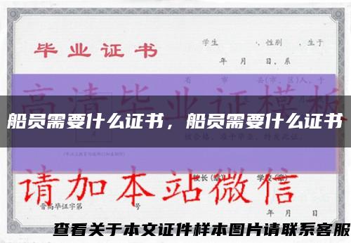 船员需要什么证书，船员需要什么证书缩略图