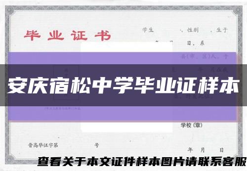 安庆宿松中学毕业证样本缩略图