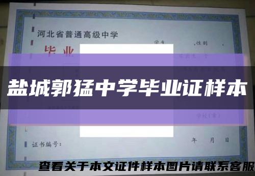 盐城郭猛中学毕业证样本缩略图