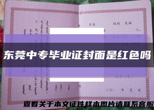 东莞中专毕业证封面是红色吗缩略图