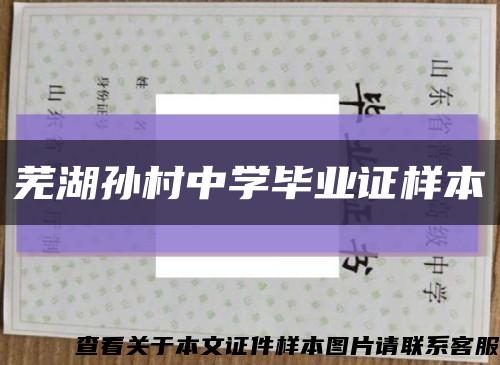芜湖孙村中学毕业证样本缩略图