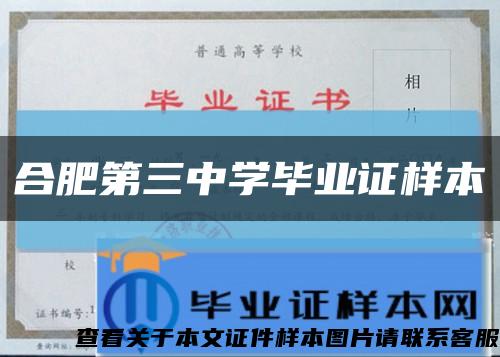 合肥第三中学毕业证样本缩略图