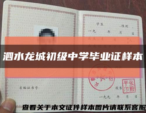 泗水龙城初级中学毕业证样本缩略图