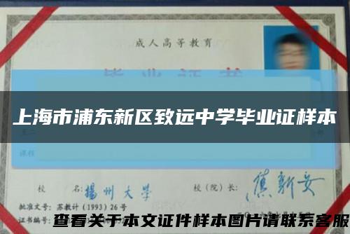 上海市浦东新区致远中学毕业证样本缩略图