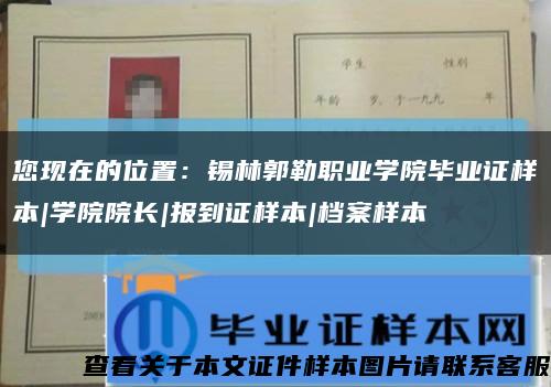 您现在的位置：锡林郭勒职业学院毕业证样本|学院院长|报到证样本|档案样本缩略图