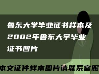鲁东大学毕业证书样本及2002年鲁东大学毕业证书图片缩略图