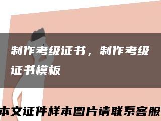 制作考级证书，制作考级证书模板缩略图
