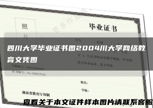 四川大学毕业证书图2004川大学网络教育文凭图缩略图