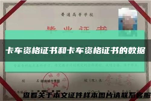 卡车资格证书和卡车资格证书的数据缩略图