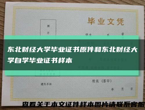 东北财经大学毕业证书原件和东北财经大学自学毕业证书样本缩略图