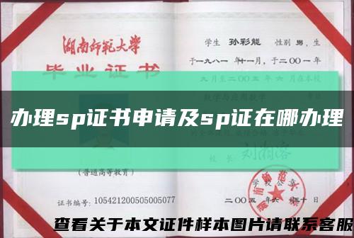 办理sp证书申请及sp证在哪办理缩略图