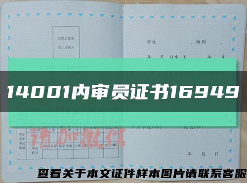 14001内审员证书16949缩略图