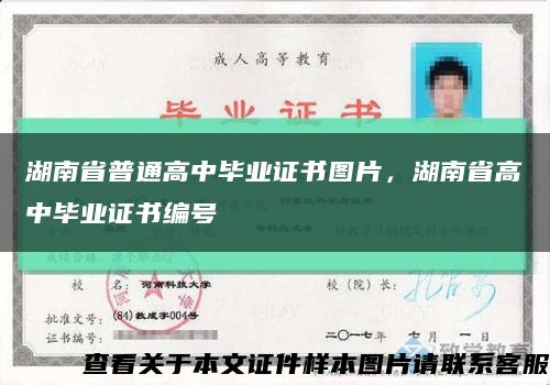 湖南省普通高中毕业证书图片，湖南省高中毕业证书编号缩略图