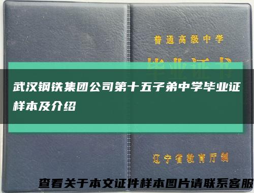 武汉钢铁集团公司第十五子弟中学毕业证样本及介绍缩略图