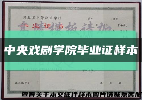中央戏剧学院毕业证样本缩略图