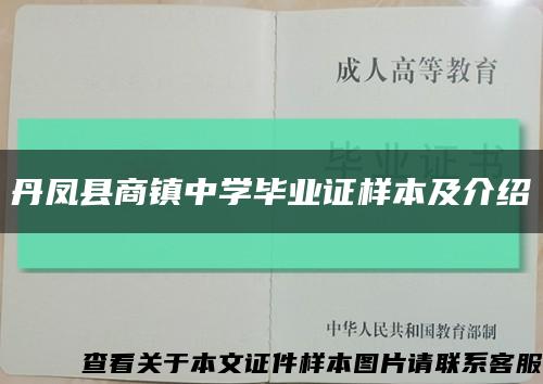 丹凤县商镇中学毕业证样本及介绍缩略图
