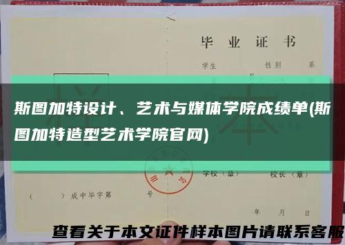 斯图加特设计、艺术与媒体学院成绩单(斯图加特造型艺术学院官网)缩略图
