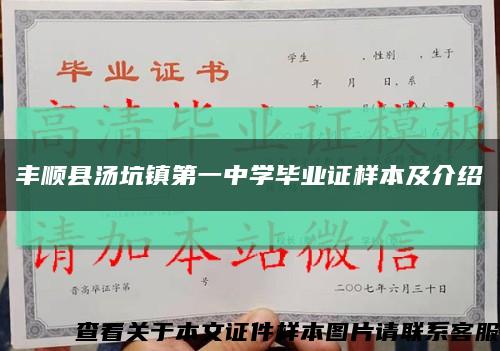 丰顺县汤坑镇第一中学毕业证样本及介绍缩略图