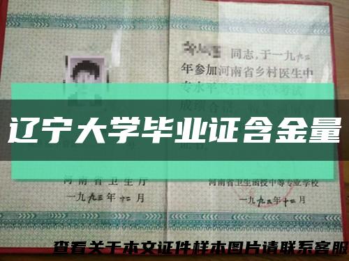 辽宁大学毕业证含金量缩略图