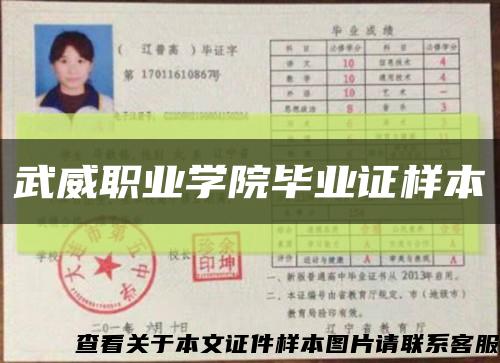 武威职业学院毕业证样本缩略图