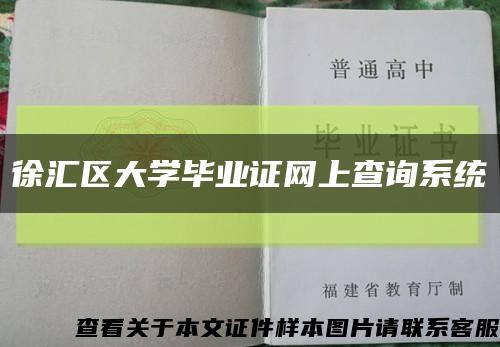徐汇区大学毕业证网上查询系统缩略图