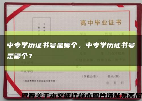 中专学历证书号是哪个，中专学历证书号是哪个？缩略图
