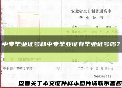 中专毕业证号和中专毕业证有毕业证号吗？缩略图